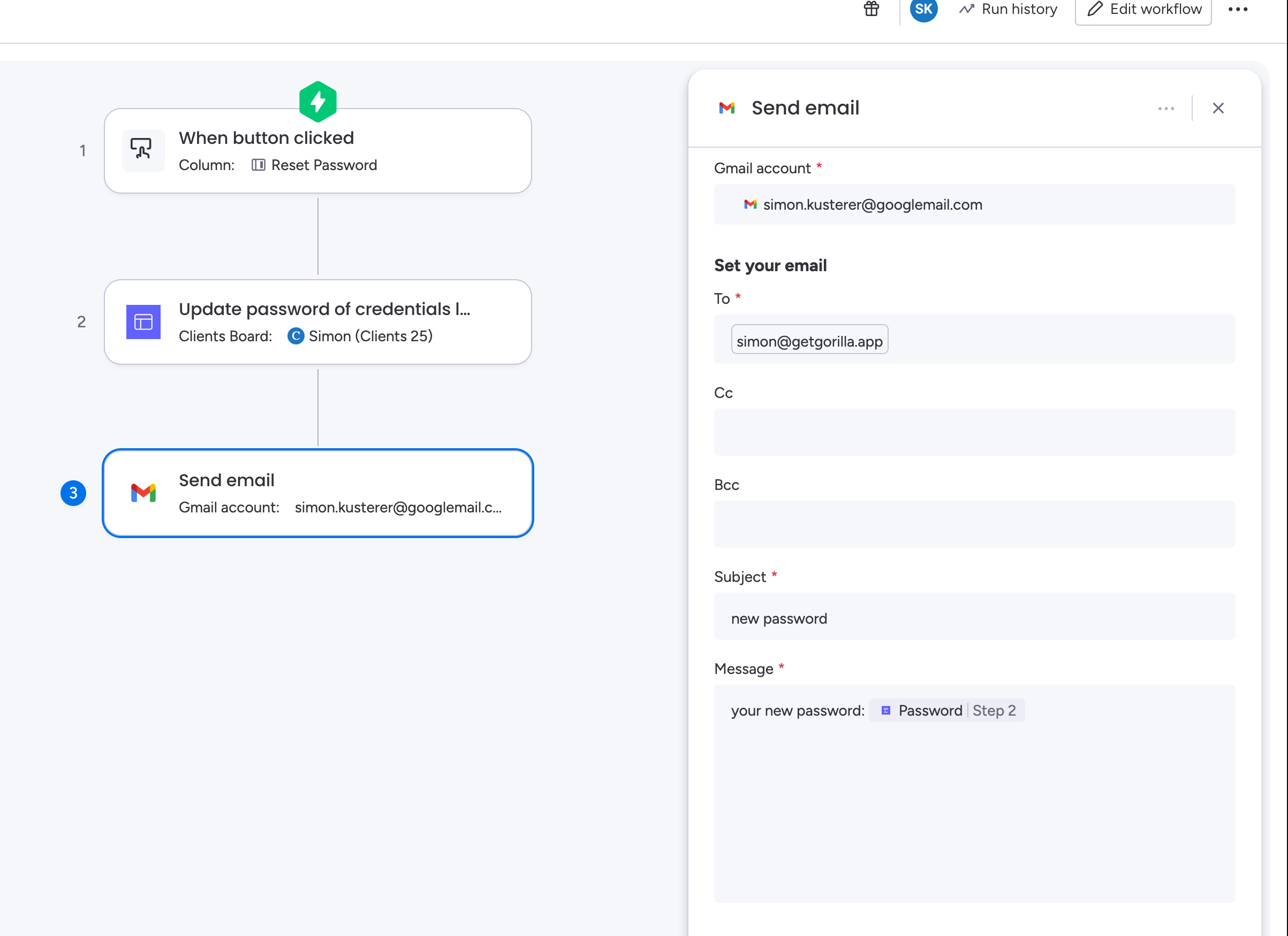 Setting Up Password Reset Automations
